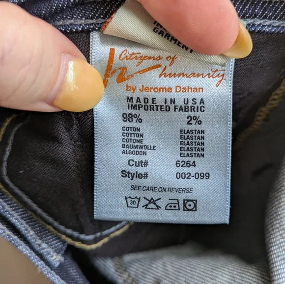 Citizen Of Humanity By Jerome Dahan Blue Denim Womens Jeans Slight Flare Size 25 - Picture 6 of 9